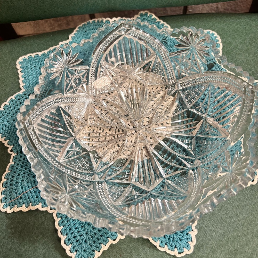 nbn home decor cut glass 8inch bowl